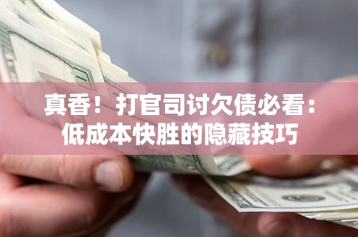 济南真香！打官司讨欠债必看：低成本快胜的隐藏技巧